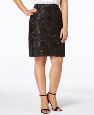 Calvin Klein - Plus Size Lace Pencil Skirt