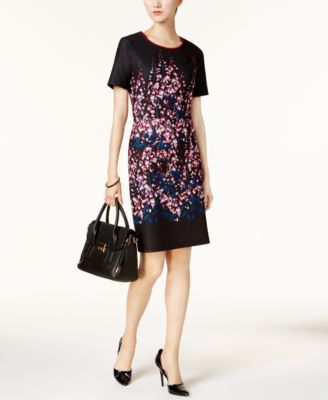 Ivanka Trump - Printed Cutout Sheath Dress