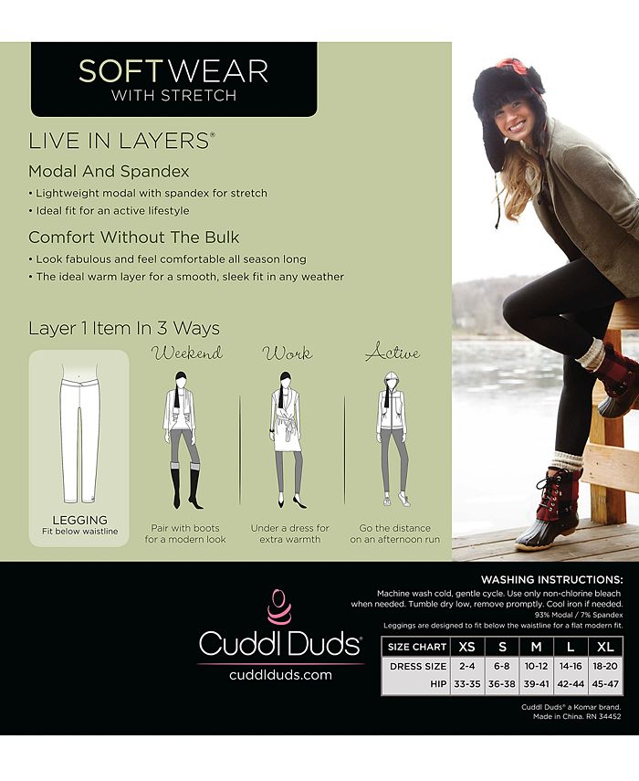 Cuddl Duds Softwear with Stretch High-Waist Legging - Macy's
