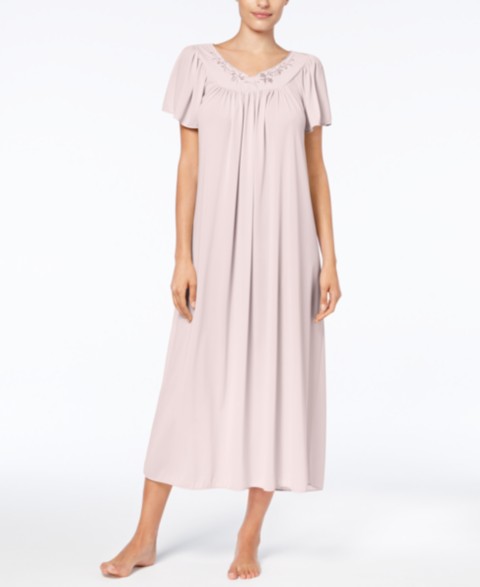 Женские Miss Elaine Embroidered Tricot Long Nightgown