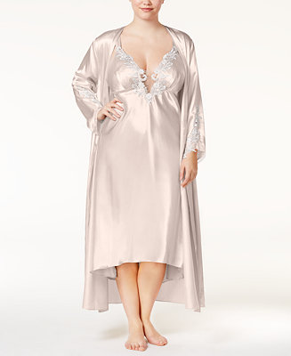 Womens Clothing Nightwear and sleepwear Nightgowns and sleepshirts White Flora Nikrooz Stella Satin Midi Nightgown in Ivory 