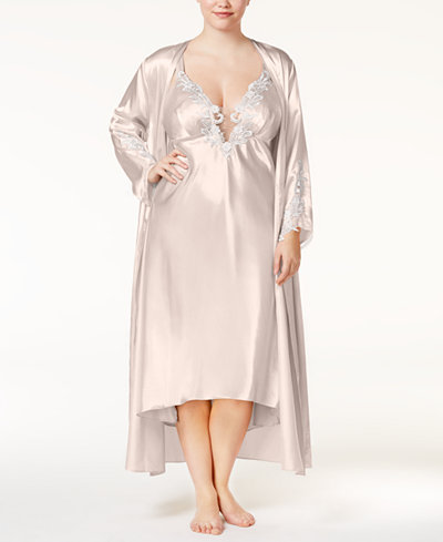 Flora by Flora Nikrooz Plus Size Satin Stella Gown and Robe Separates ...