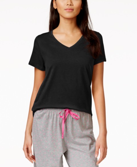 Женские Hue Women's Sleepwell Solid S/S V-Neck T-Shirt with Temperature Regulating Technology