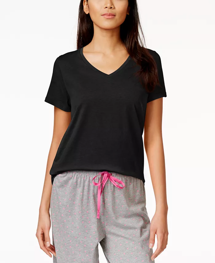 Women's Sleepwell Solid S/S V-Neck T-Shirt with Temperature Regulating Technology