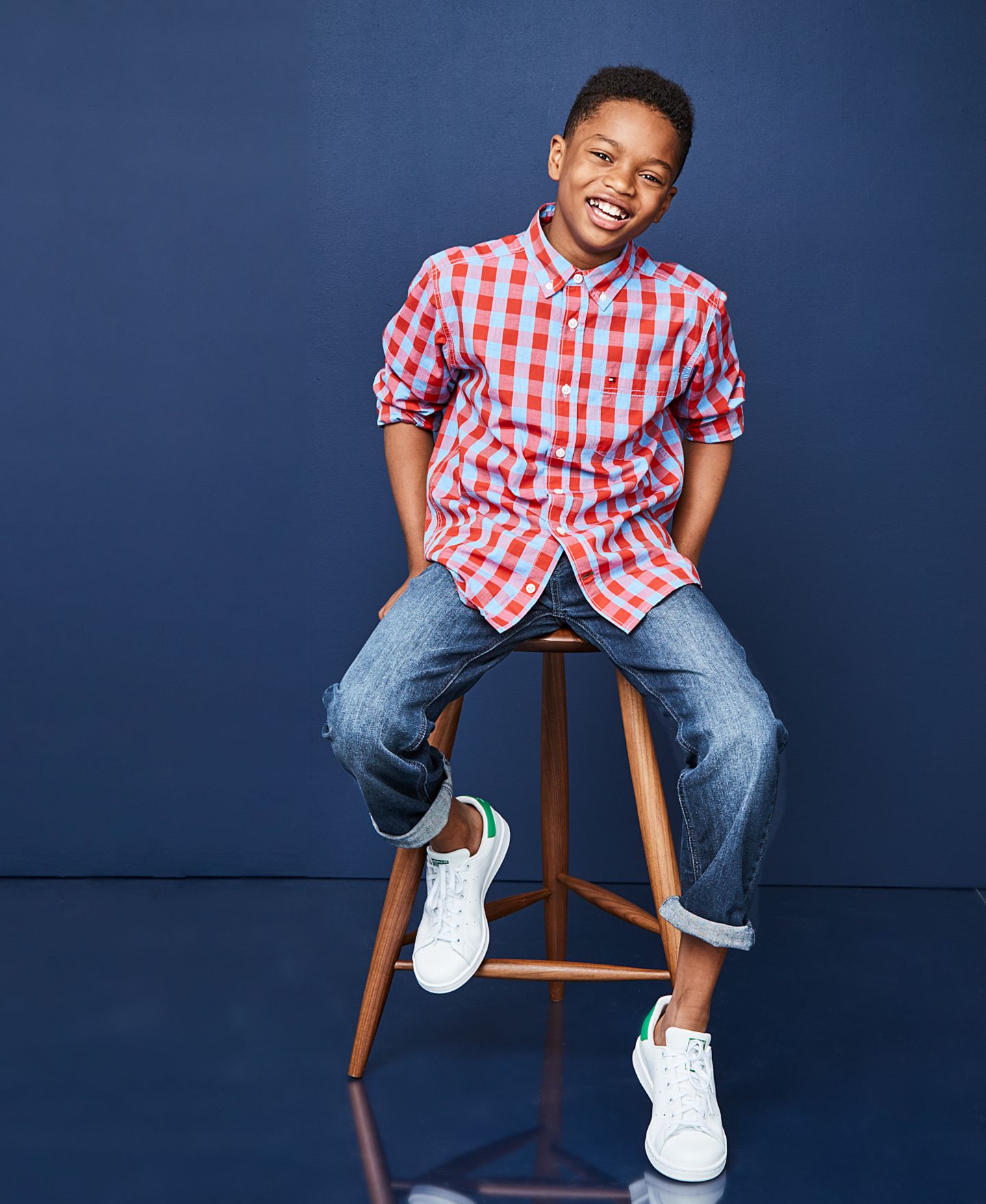 Рубашка Tommy Hilfiger Kirk Box-Plaid Button-Down Shirt для мальчиков, цвет: Fireside — фото 3