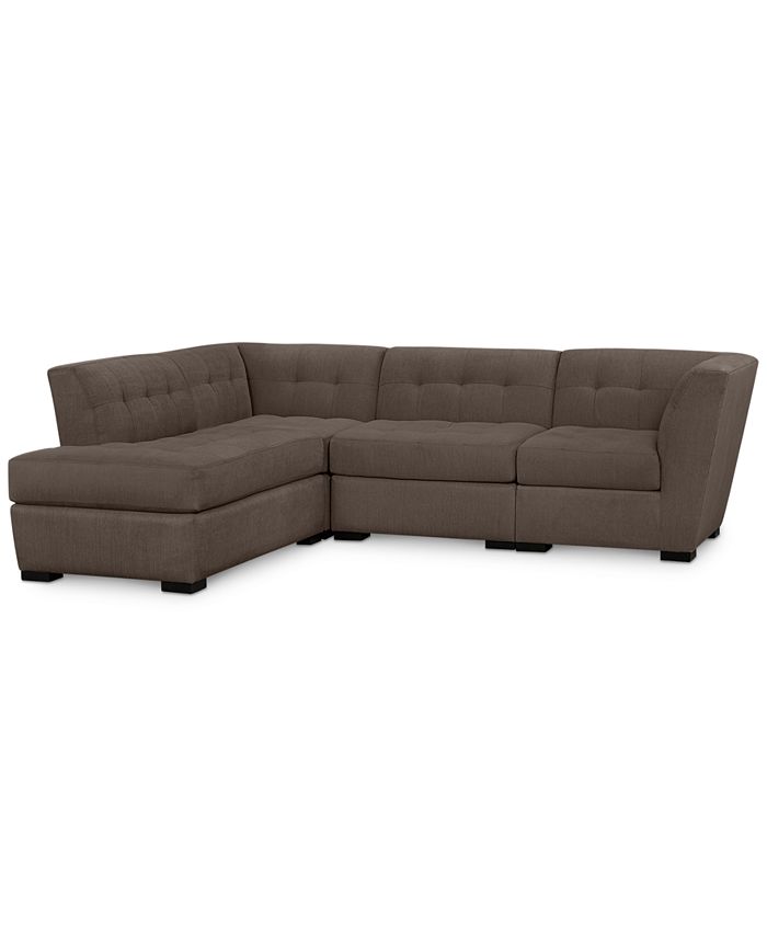 Furniture Roxanne II Performance Fabric 4Pc. Modular Sofa with Bumper