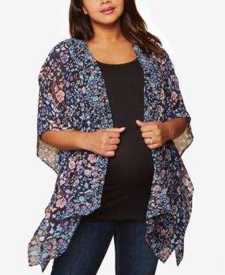 Motherhood Maternity - Maternity Plus Size Printed Kimono Blouse