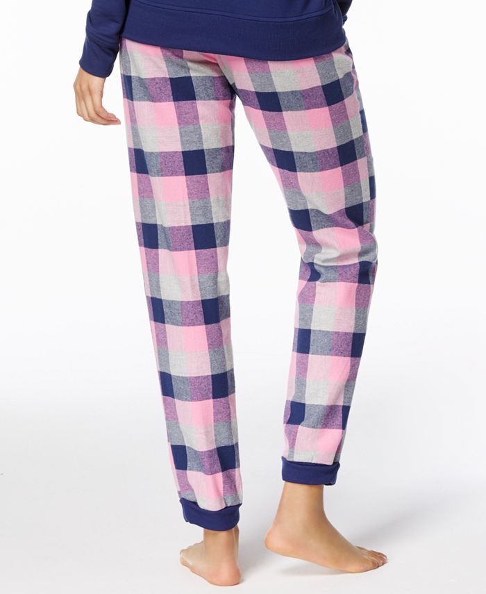 Jenni by Jennifer Moore Checkered Cotton Jogger Pajama Pants, Created