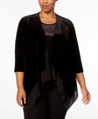 NY Collection - Plus Size Velvet Layered-Look Top