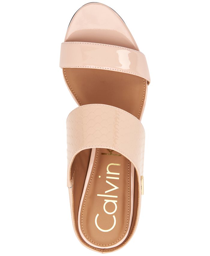 calvin klein women's cecily slip on heeled dress sandals