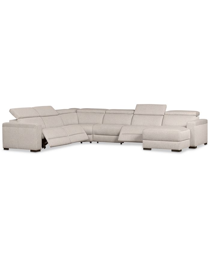 Furniture Nevio 157" 6Pc. Fabric Sectional Sofa with Chaise, Created