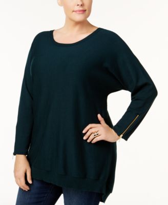 plus size zipper sweater