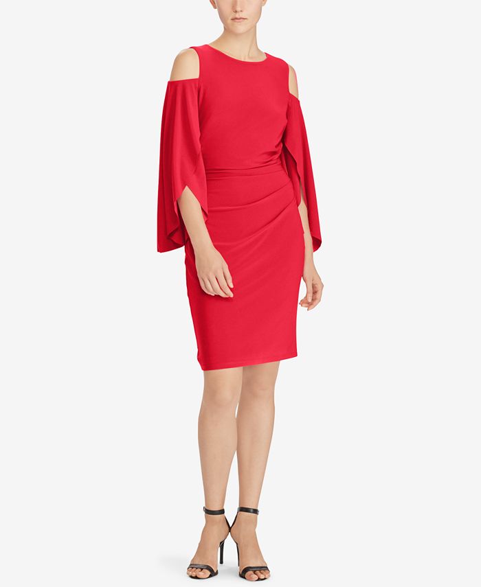 Lauren Ralph Lauren Cold-Shoulder Jersey Dress - Macy's