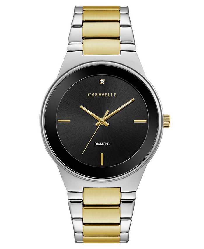 Caravelle - Men's Diamond-Accent Two-Tone Stainless Steel Bracelet Watch 40mm