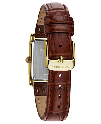 Caravelle - Women's Brown Leather Strap Watch 21x33mm