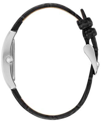  Women's Black Leather Strap Watch 21x33mm