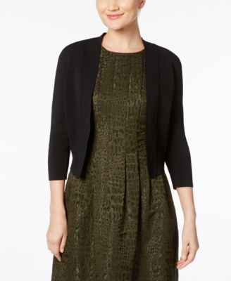 Anne Klein - Three-Quarter-Sleeve Cropped Cardigan