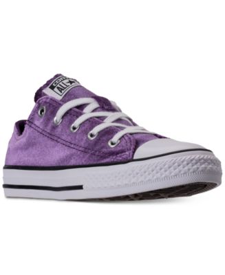 Converse Little Girls' Chuck Taylor Ox Velvet Casual Sneakers from ...