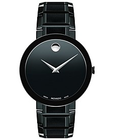 Men's Swiss Sapphire Black PVD Stainless Steel Bracelet Watch 39mm