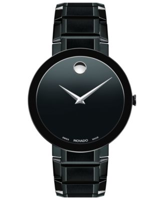 Movado Men's Swiss Sapphire Black PVD Stainless Steel Bracelet Watch ...