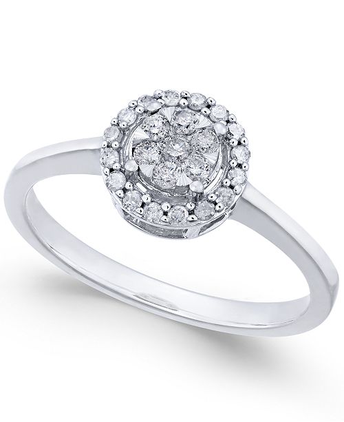  Macy s  Diamond Cluster Promise  Ring  1 4 ct t w in 