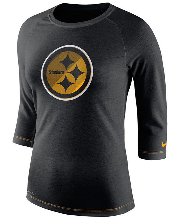 Nike Women's Pittsburgh Steelers Logo 3/4 Sleeve T-Shirt - Macy's