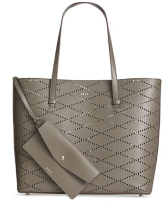 DKNY Marley Diamond-Perforated Tote, Created for Macy's & Reviews ...