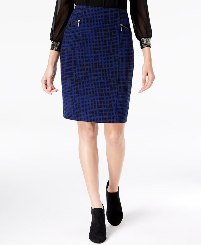 Alfani Jacquard Zipper Pencil Skirt, Created for Macy's - Macy's
