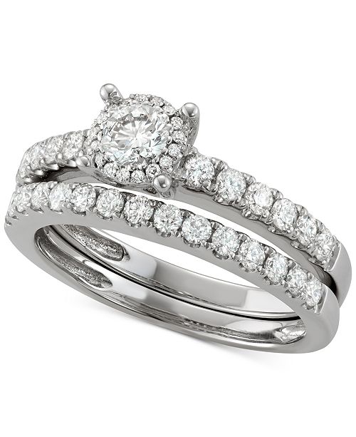 Macy S Diamond Bridal Set 1 4 Ct T W In 14k White Gold Reviews