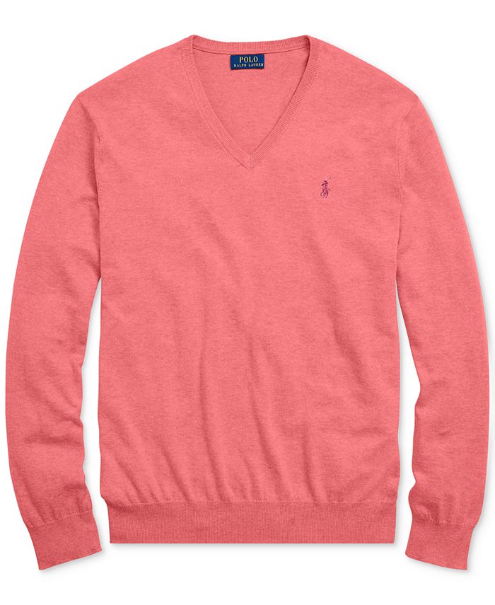 Polo Ralph Lauren Men's Slim-Fit V-Neck Cotton Sweater & Reviews ...