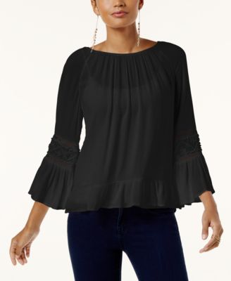 INC International Concepts - Bell-Sleeve Peasant Top