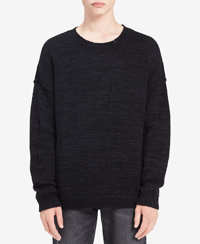 Calvin Klein Jeans Men's Distressed Sweater - Macy's