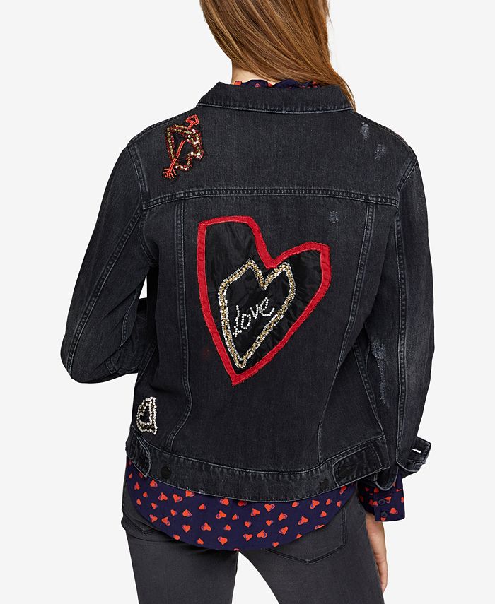 Sanctuary Heartbreaker Embroidered Denim Jacket - Macy's