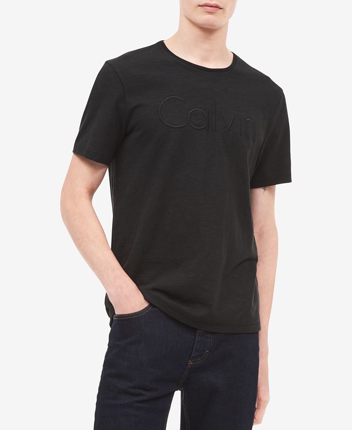 Calvin Klein Jeans Men's Embroidered Graphic-Print T-Shirt - Macy's
