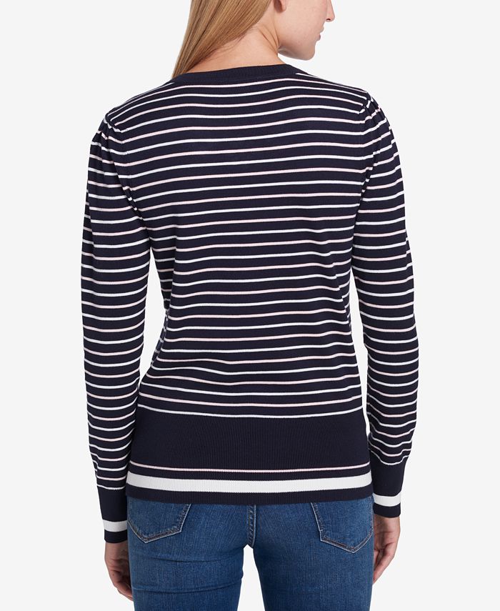 Tommy Hilfiger Embellished Striped Sweater, Created for Macy's - Macy's