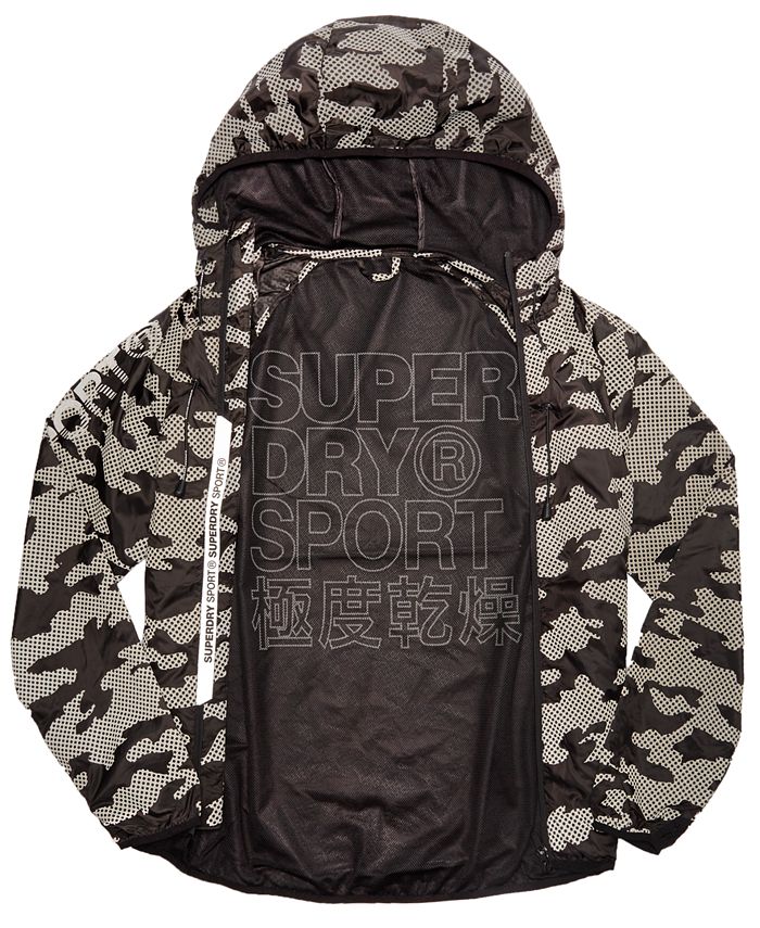 Superdry Men's Sports Active Core Cagoule, Black Dot Reflective Camo, Small  : : Clothing & Accessories