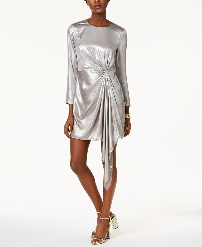 Bardot Draped Metallic Asymmetrical Dress Macy s