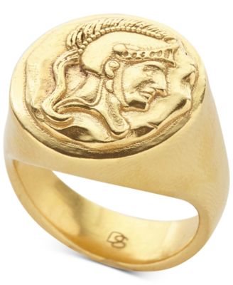 DEGS & SAL - Men's Spartan Signet Ring 14k Gold-Plated Sterling Silver