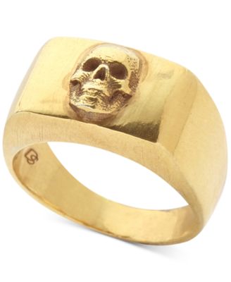 DEGS & SAL - Men's Skull Ring in 14k Gold-Plated Sterling Silver