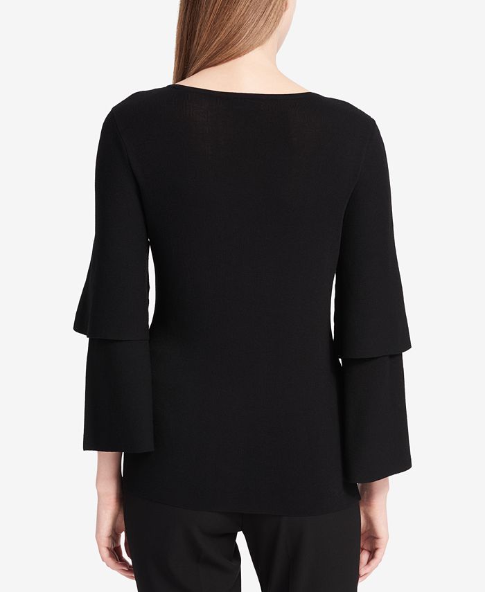 Calvin Klein Tiered-Sleeve Sweater - Macy's