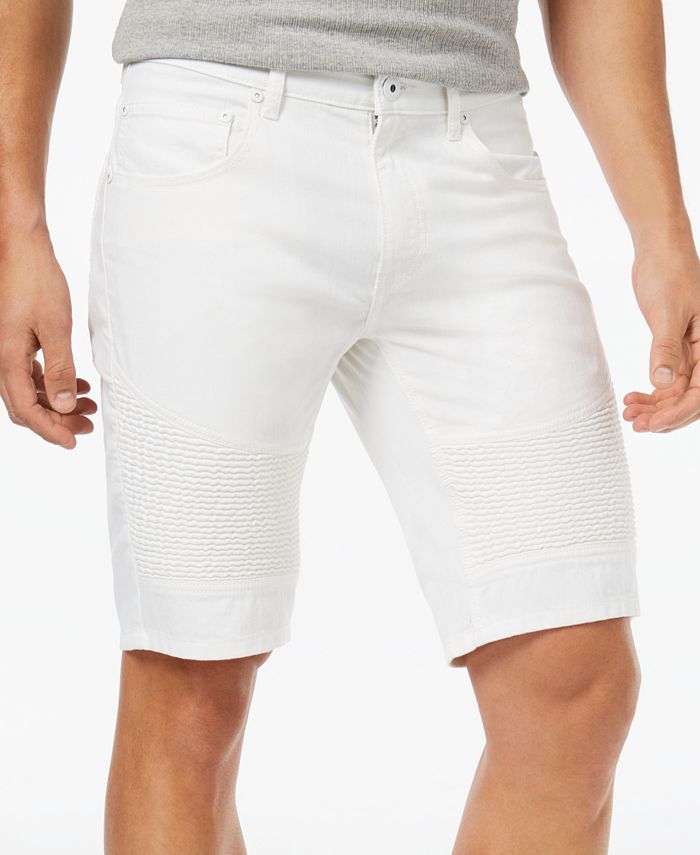INC International Concepts I.N.C. Men s White Moto Shorts Created