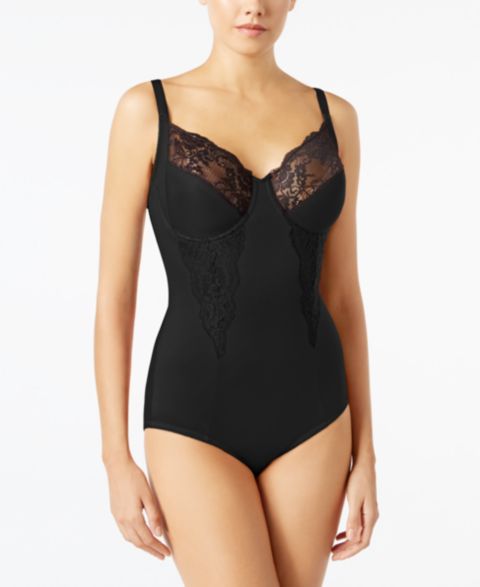 Maidenform Women's Firm Control Embellished Unlined Shaping Bodysuit1456, цвет: Чёрный