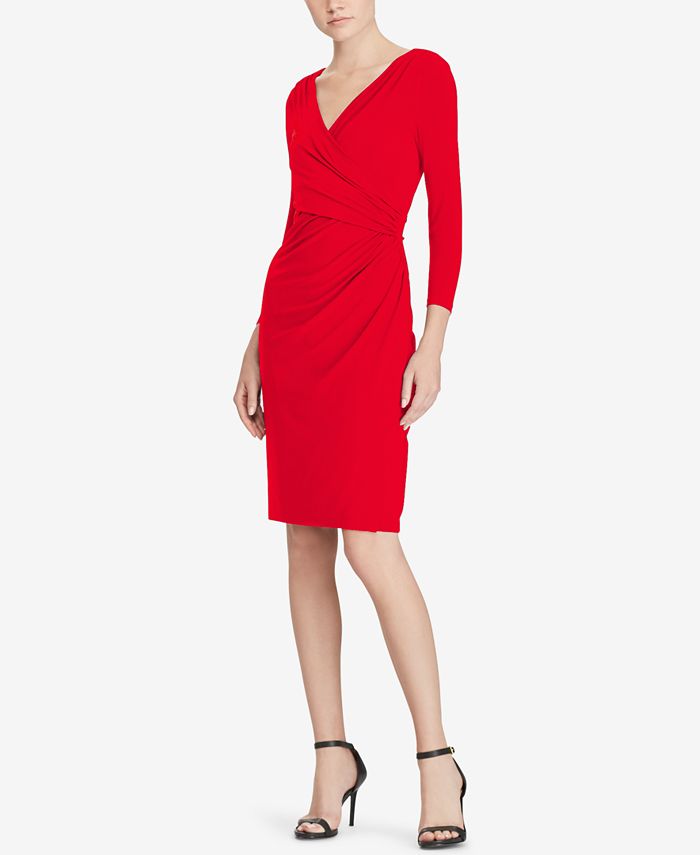 Petite Paula Surplice Neckline A-Line Dress