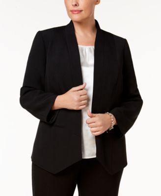 Kasper - Plus Size Collarless Blazer