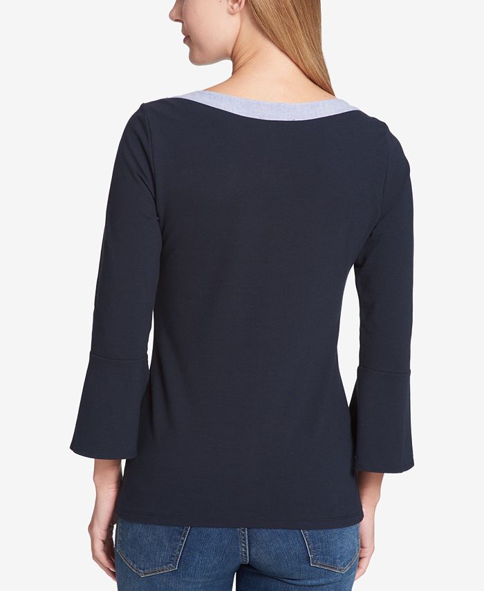 Tommy Hilfiger Boat-Neck Top, Created for Macy's & Reviews - Tops ...