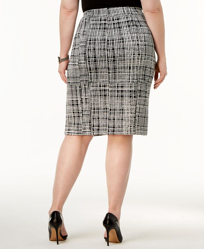 Alfani Plus Size Jacquard Pencil Skirt, Created for Macy's & Reviews ...