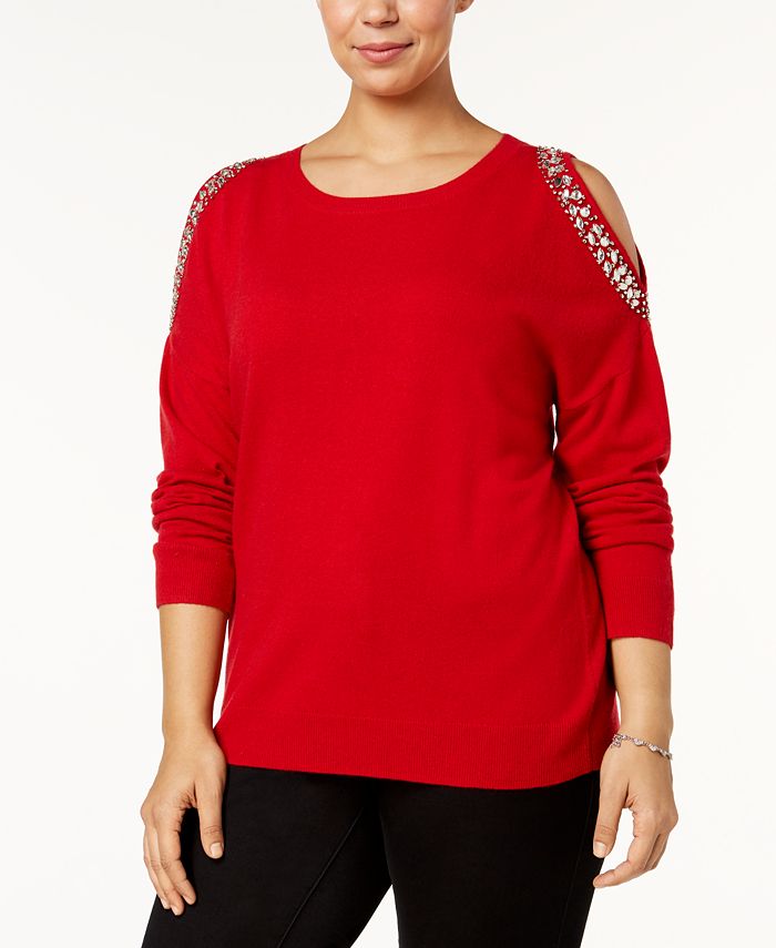 INC International Concepts I.N.C. Plus Size Embellished Cold