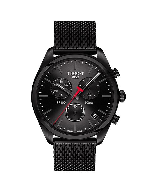 Tissot Men S Swiss Chronograph T Classic Pr 100 Black Pvd Stainless Steel Mesh Bracelet Watch 41mm Reviews All Fine Jewelry Jewelry Watches Macy S
