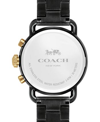 Coach Delancey Black Dial Gold Stainless Steel Strap Watch For Women - 14502813