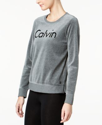 calvin klein zip front roll sleeve top